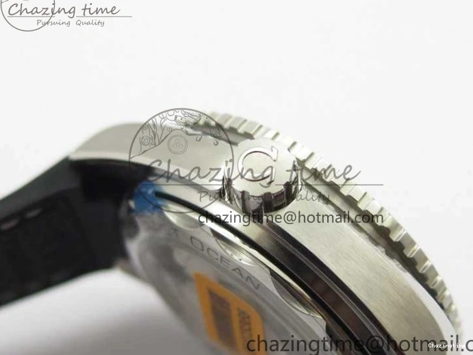 0129 Planet Ocean 39.5mm Black Ceramic Bezel SS VSF 1:1 Best Edition Black Dial on Black Gummy Strap A QuickDry 7889